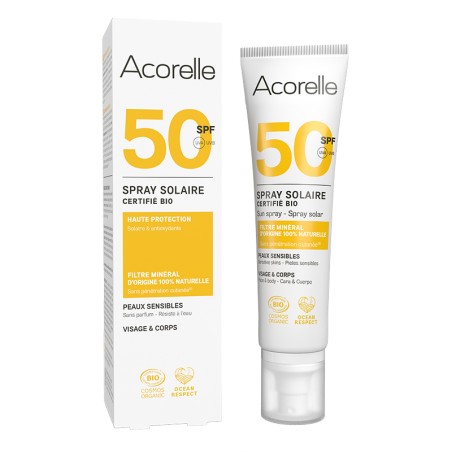 Spray Solaire BIO Certifié 100ml SPF50 | Acorelle